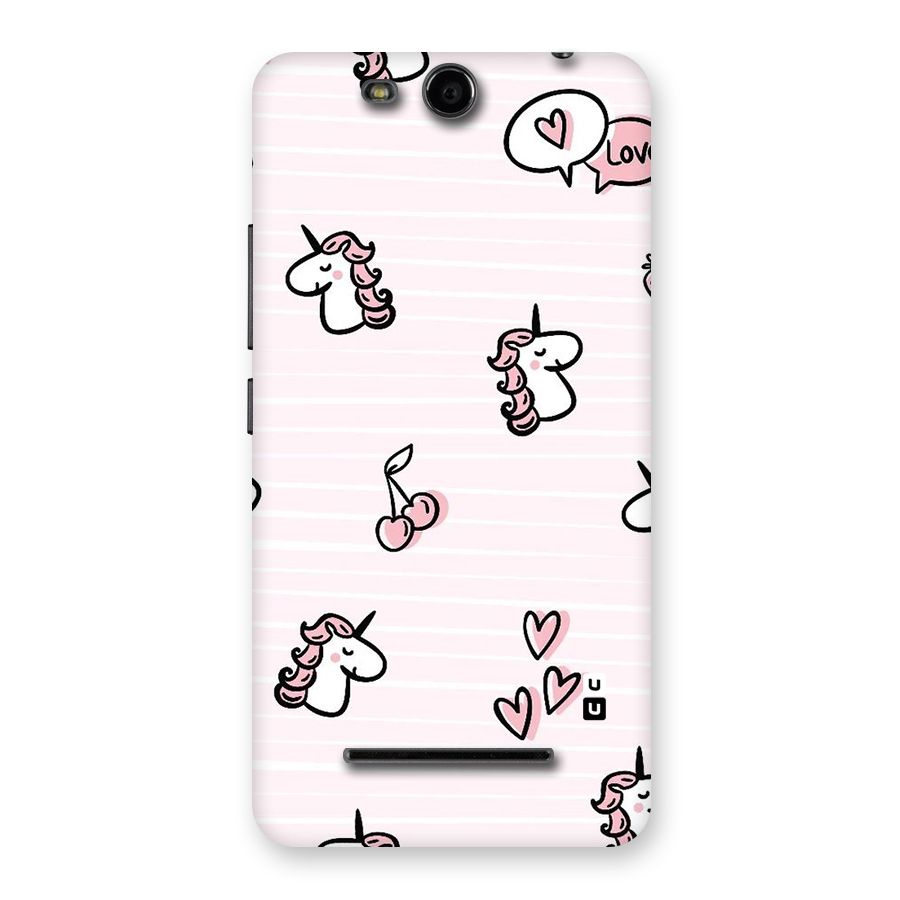 Strawberries And Unicorns Back Case for Micromax Canvas Juice 3 Q392