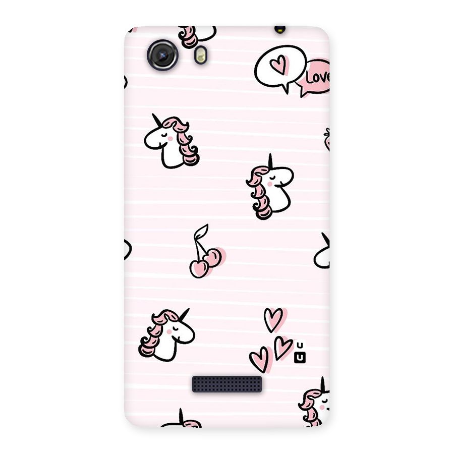 Strawberries And Unicorns Back Case for Micromax Unite 3