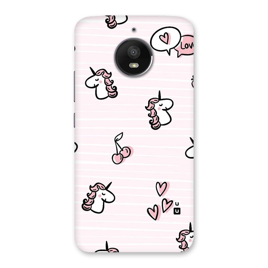 Strawberries And Unicorns Back Case for Moto E4 Plus