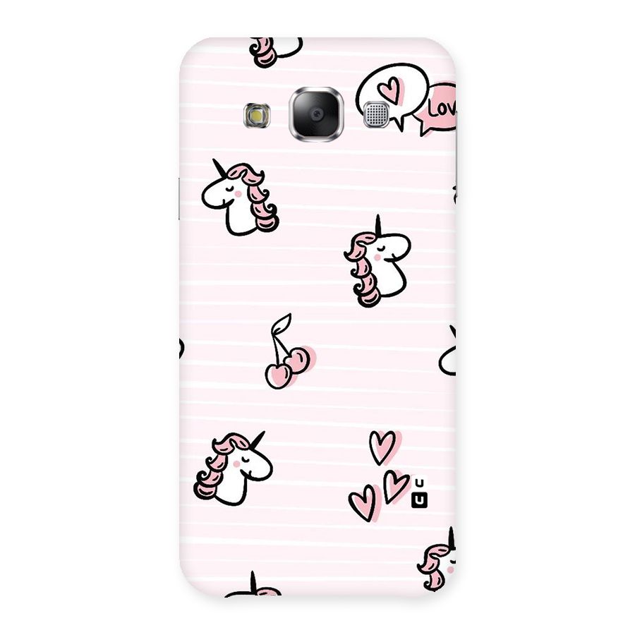 Strawberries And Unicorns Back Case for Samsung Galaxy E5