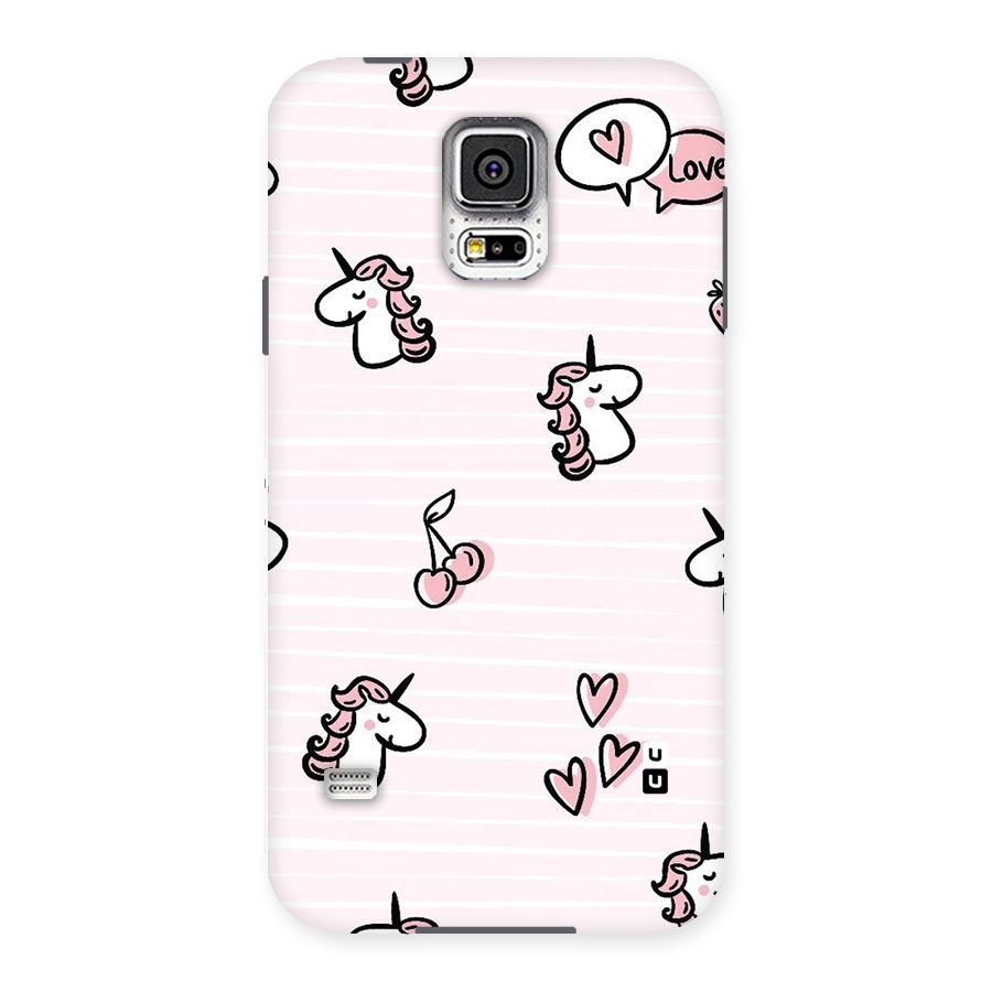 Strawberries And Unicorns Back Case for Samsung Galaxy S5