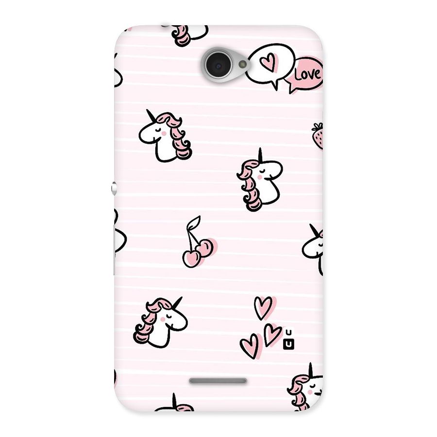 Strawberries And Unicorns Back Case for Sony Xperia E4