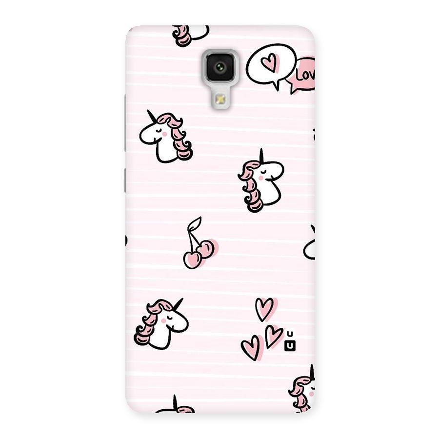 Strawberries And Unicorns Back Case for Xiaomi Mi 4