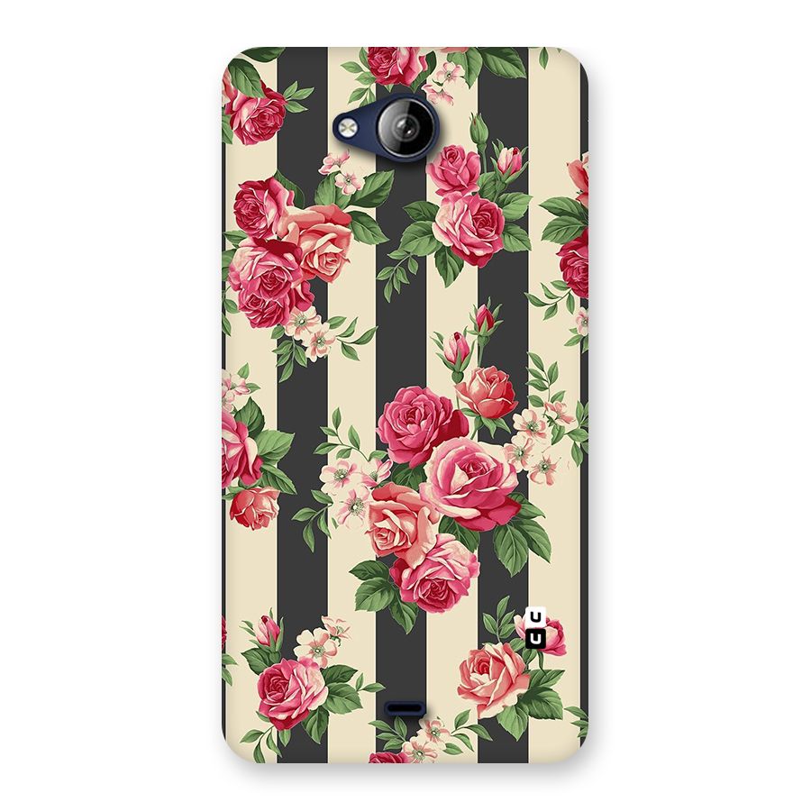 Stripes And Floral Back Case for Canvas Play Q355