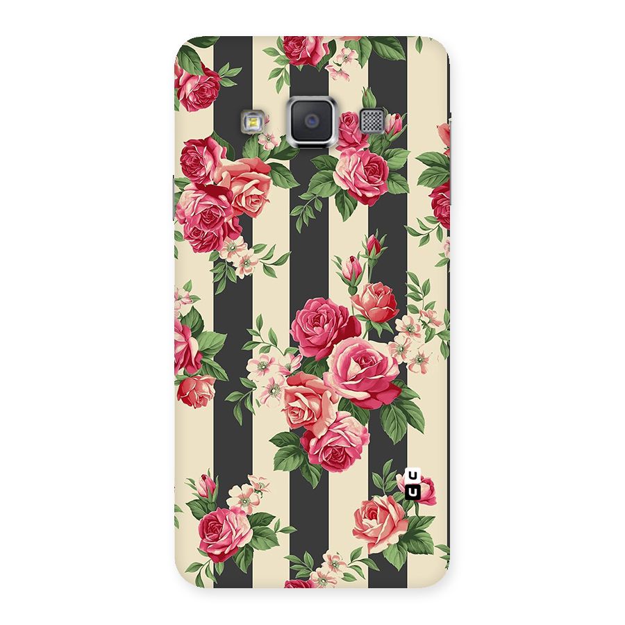 Stripes And Floral Back Case for Galaxy A3