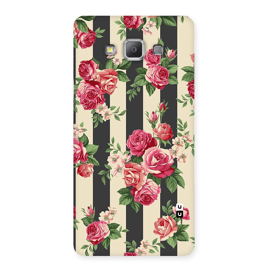 Stripes And Floral Back Case for Galaxy A7