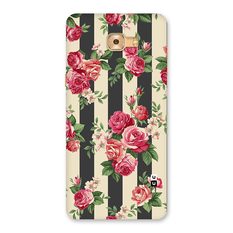 Stripes And Floral Back Case for Galaxy C9 Pro