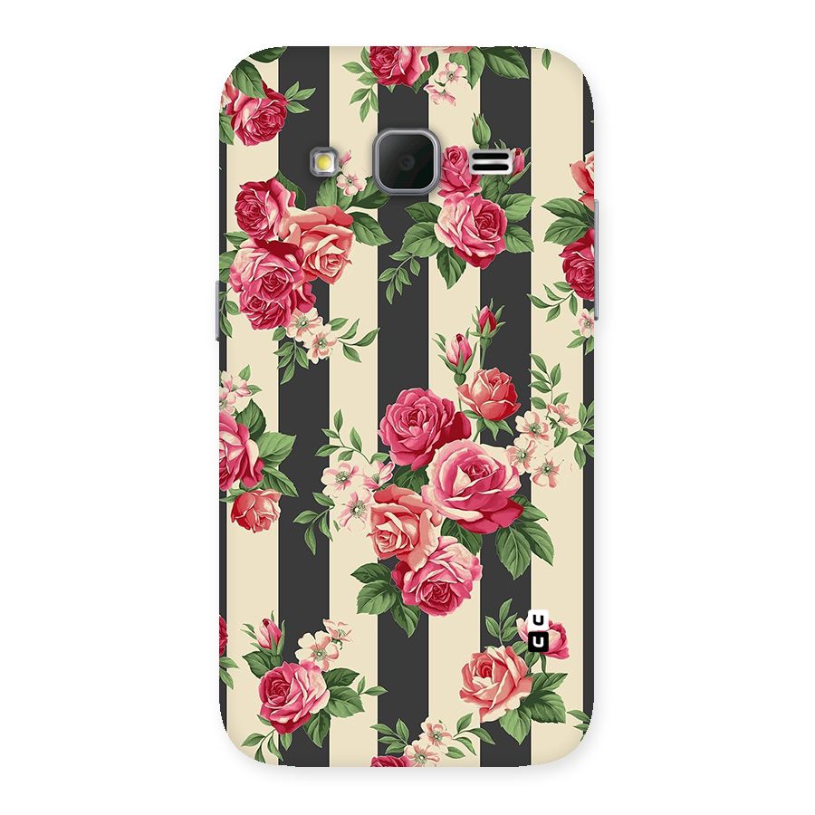 Stripes And Floral Back Case for Galaxy Core Prime