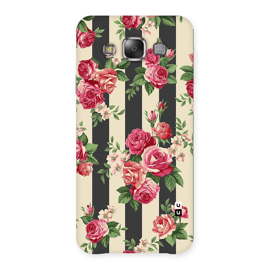 Stripes And Floral Back Case for Galaxy E7