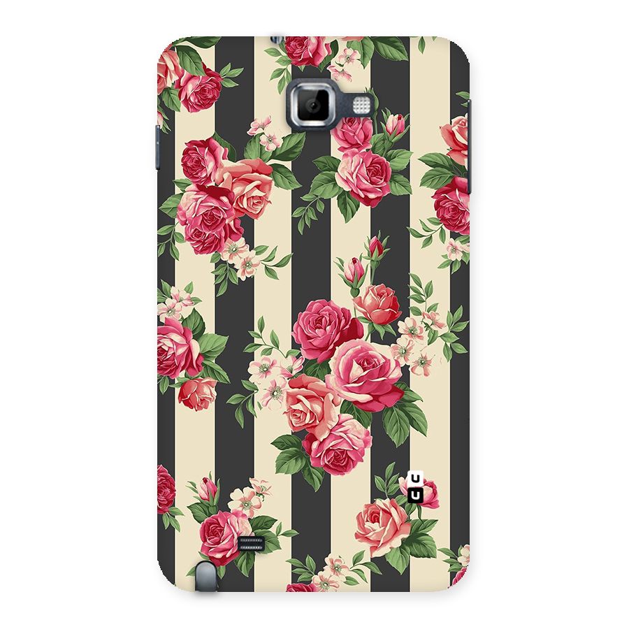 Stripes And Floral Back Case for Galaxy Note