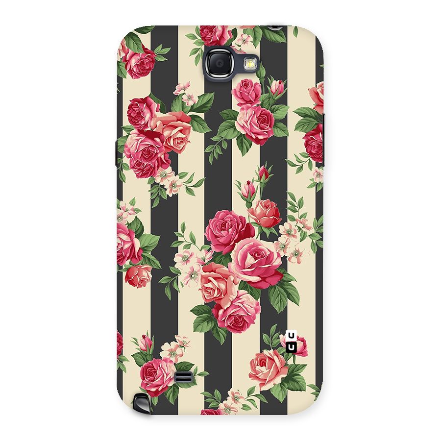Stripes And Floral Back Case for Galaxy Note 2
