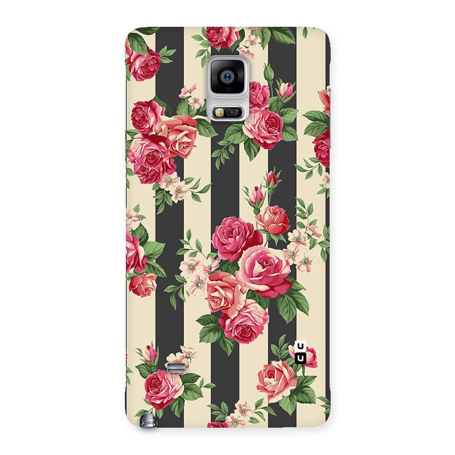 Stripes And Floral Back Case for Galaxy Note 4