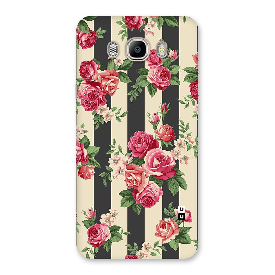Stripes And Floral Back Case for Galaxy On8