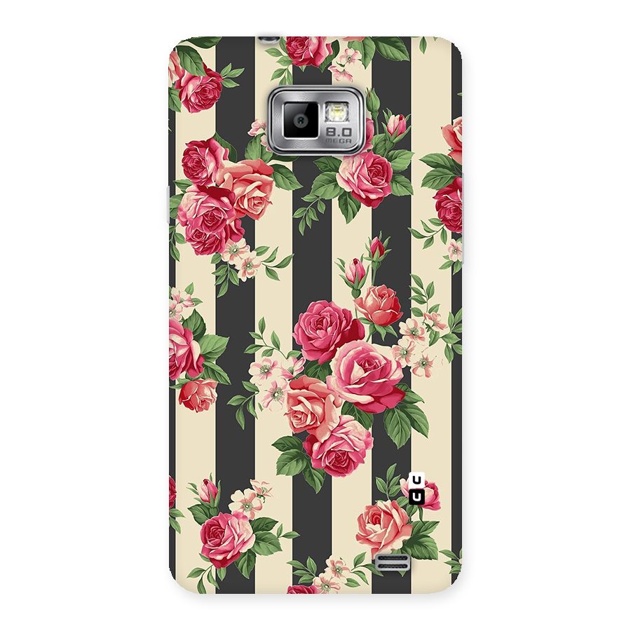 Stripes And Floral Back Case for Galaxy S2