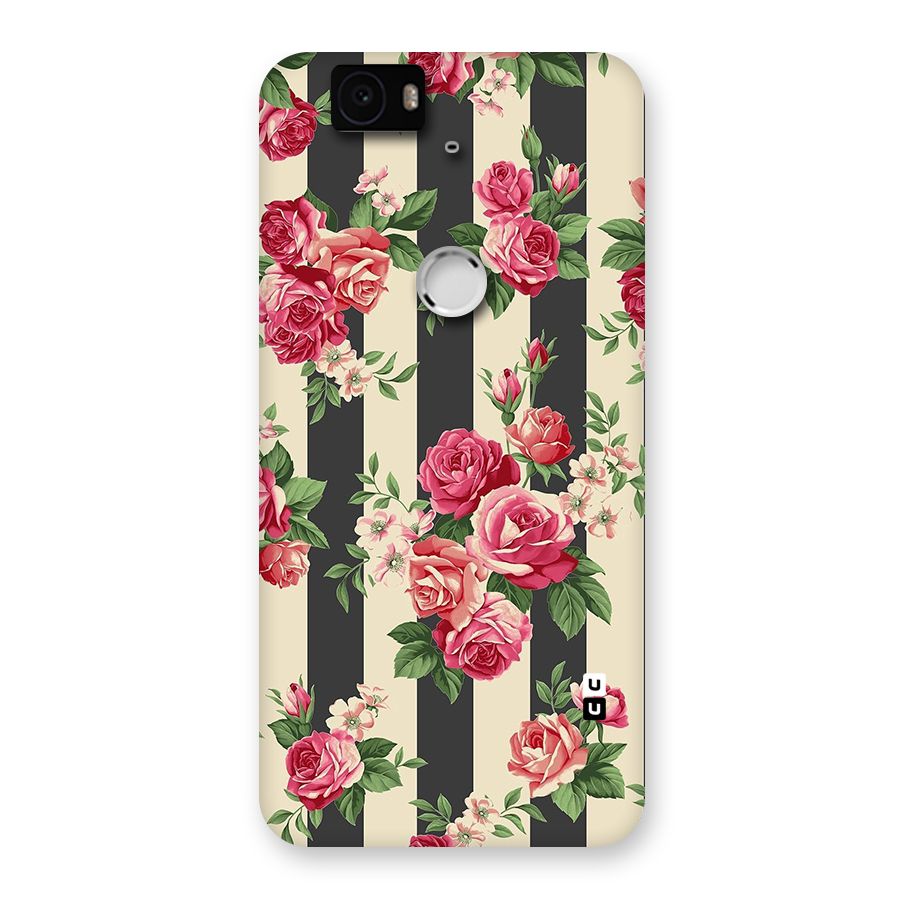 Stripes And Floral Back Case for Google Nexus-6P