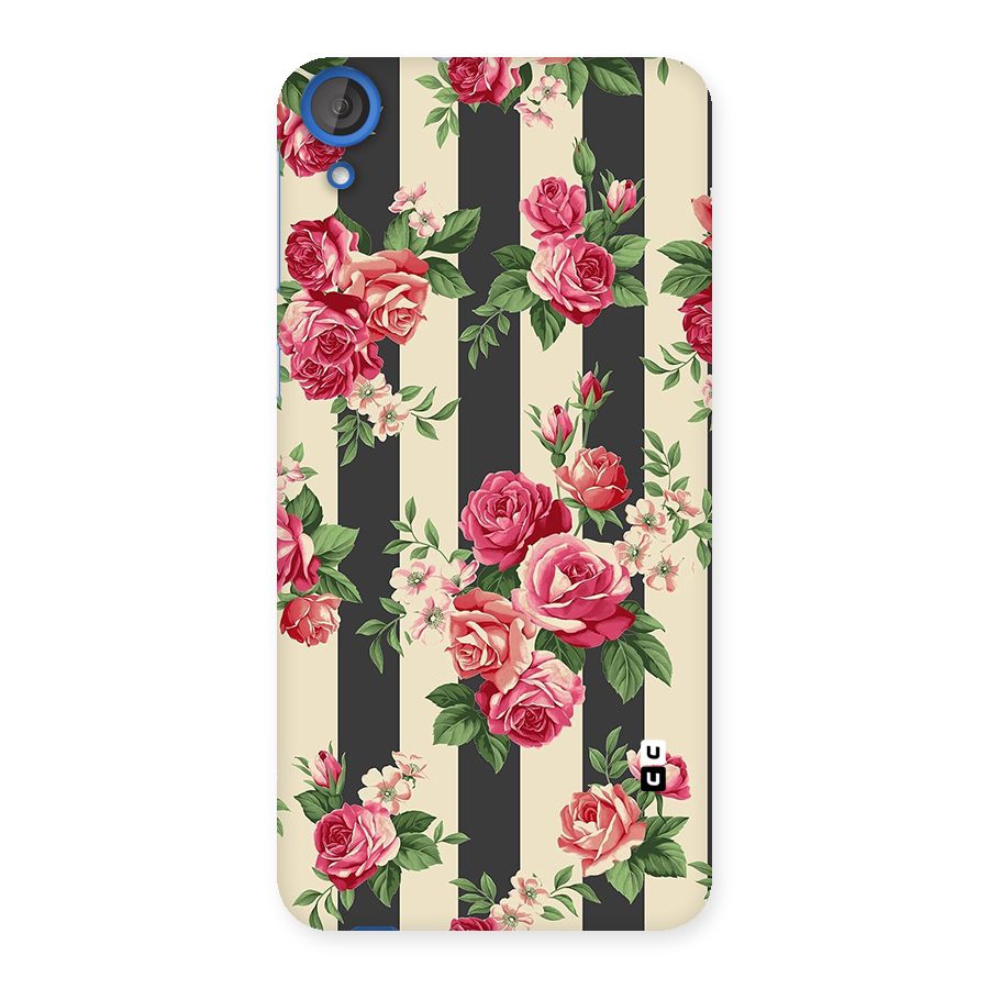 Stripes And Floral Back Case for HTC Desire 820