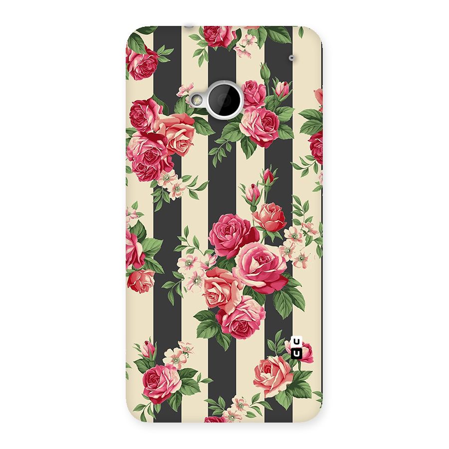 Stripes And Floral Back Case for HTC One M7