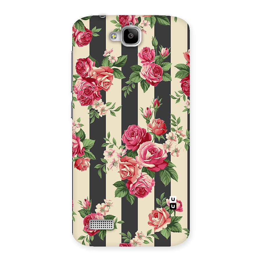 Stripes And Floral Back Case for Honor Holly