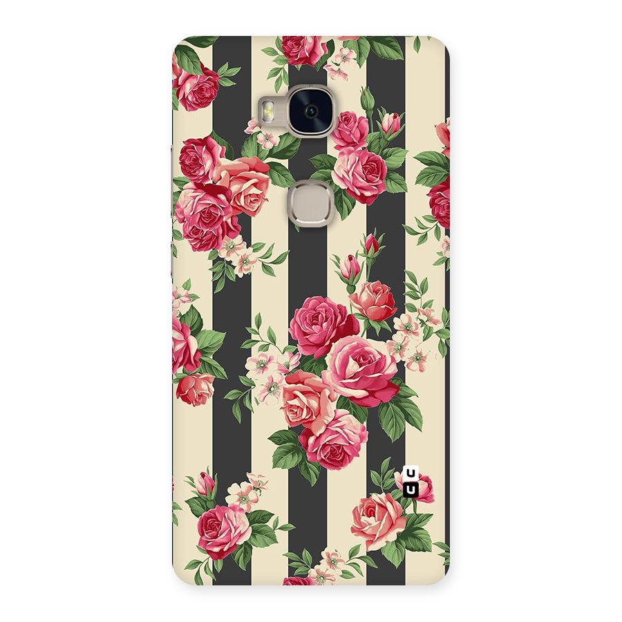 Stripes And Floral Back Case for Huawei Honor 5X