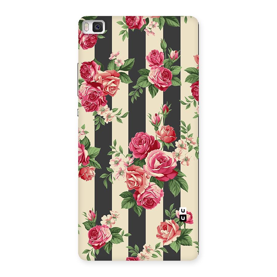 Stripes And Floral Back Case for Huawei P8