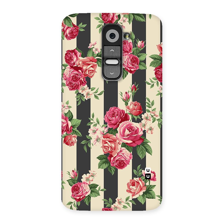 Stripes And Floral Back Case for LG G2