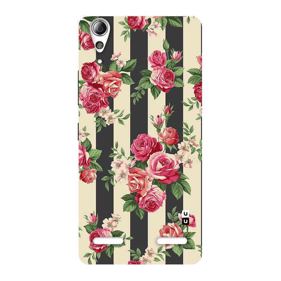 Stripes And Floral Back Case for Lenovo A6000 Plus