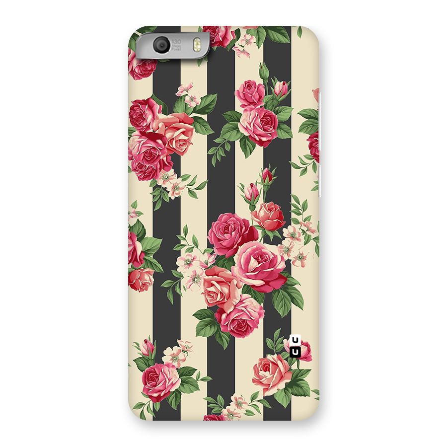 Stripes And Floral Back Case for Micromax Canvas Knight 2