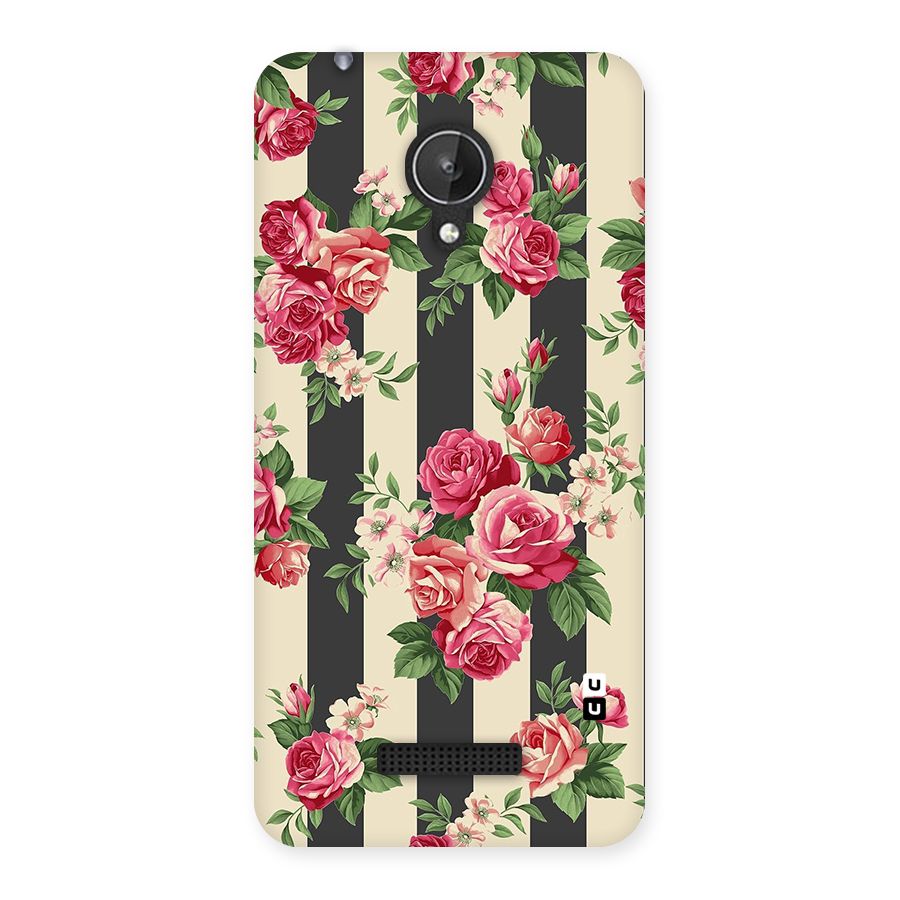 Stripes And Floral Back Case for Micromax Canvas Spark Q380
