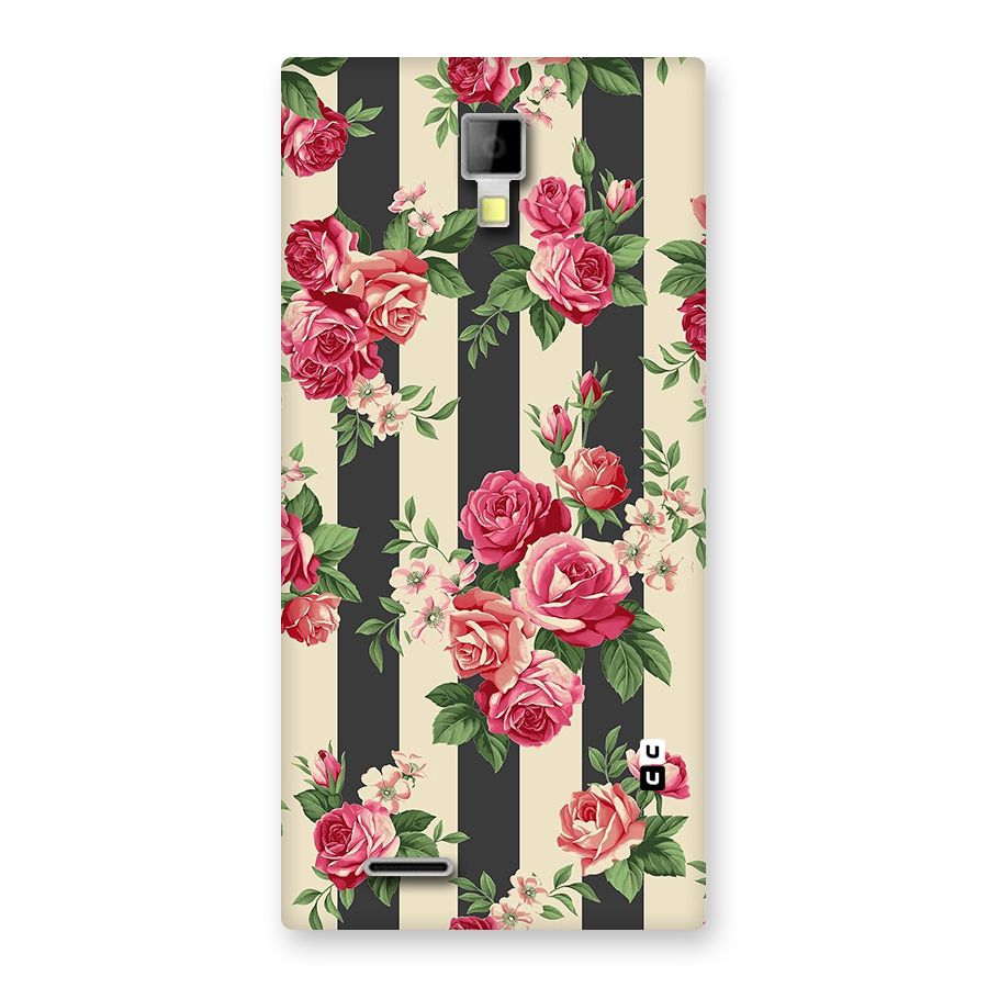 Stripes And Floral Back Case for Micromax Canvas Xpress A99