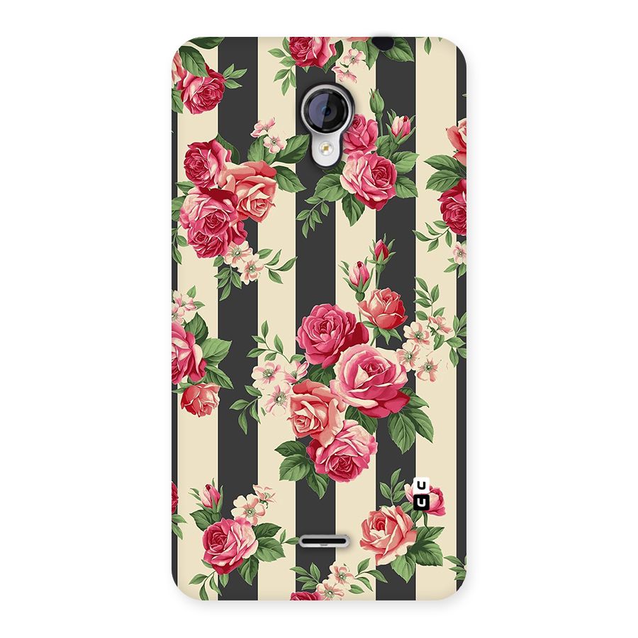Stripes And Floral Back Case for Micromax Unite 2 A106