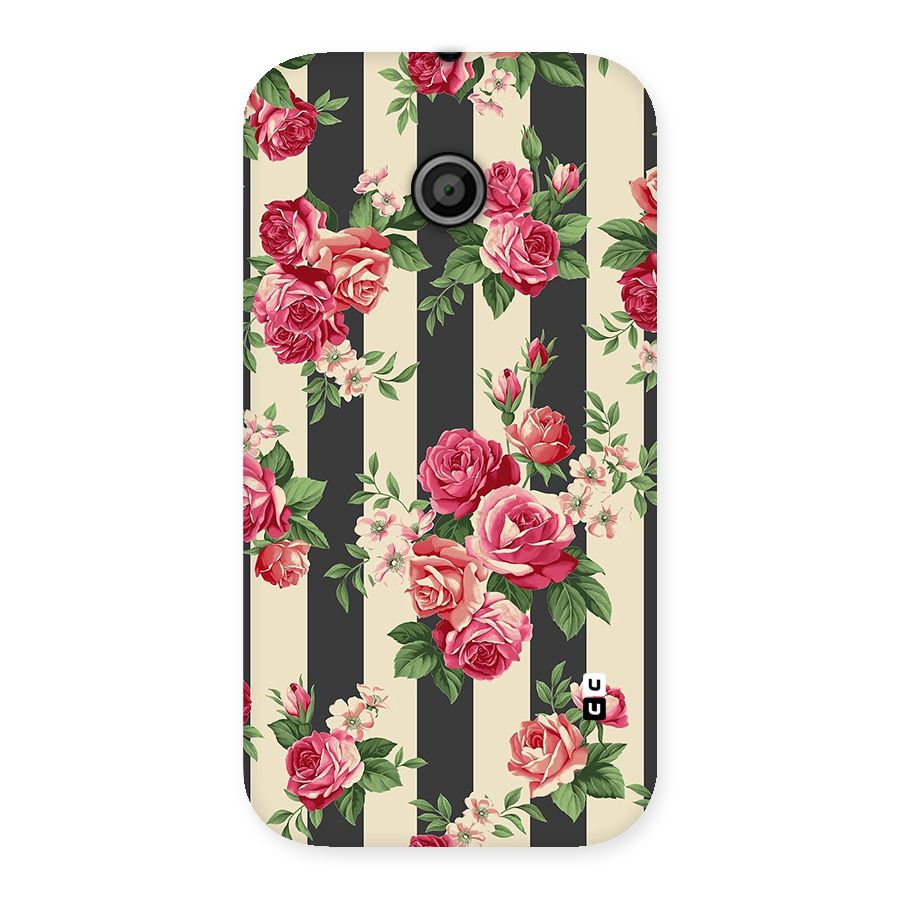 Stripes And Floral Back Case for Moto E