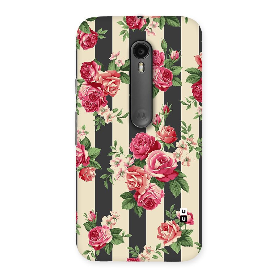 Stripes And Floral Back Case for Moto G3
