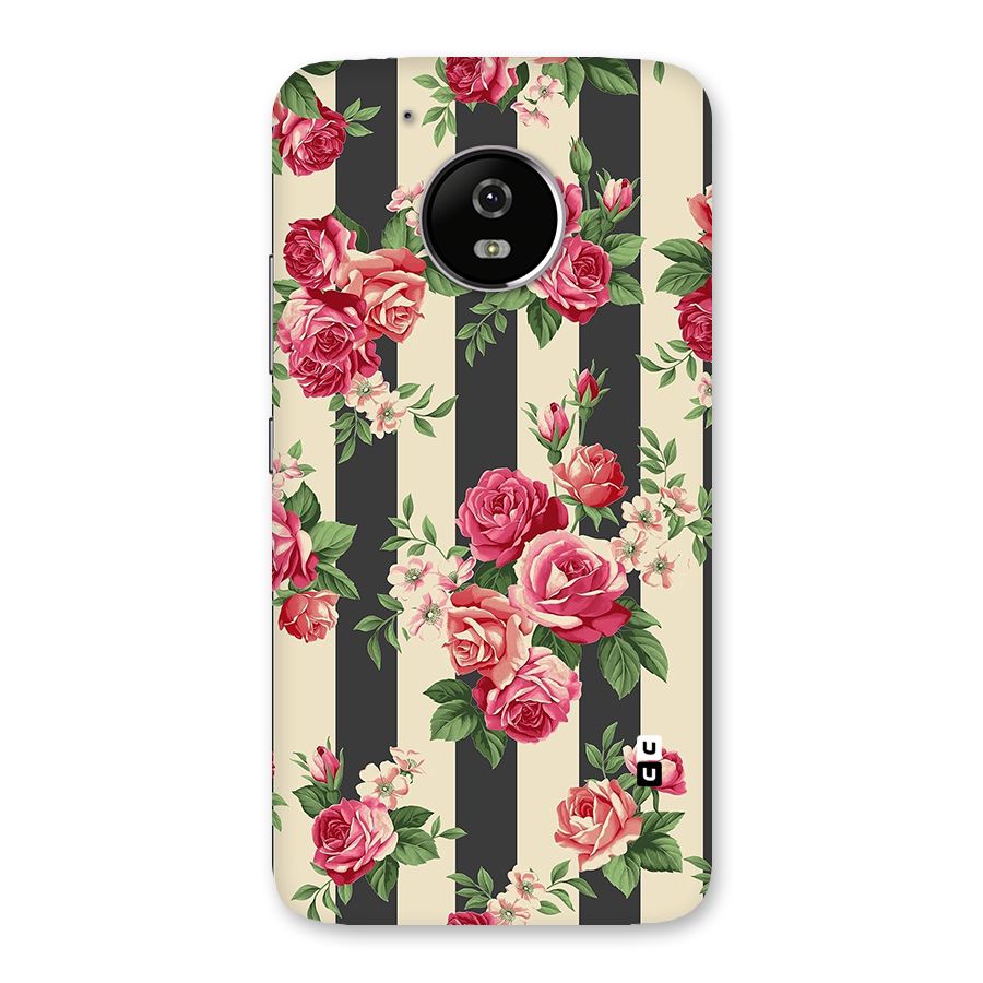 Stripes And Floral Back Case for Moto G5