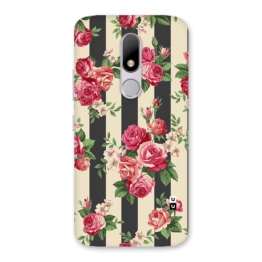 Stripes And Floral Back Case for Moto M