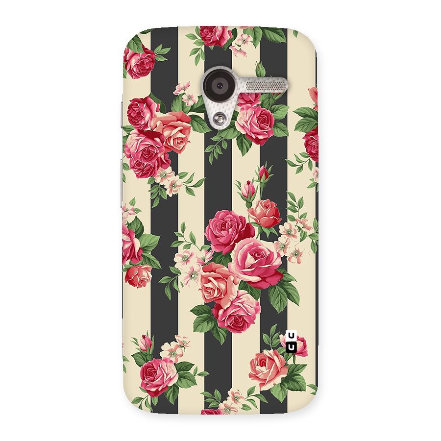Stripes And Floral Back Case for Moto X