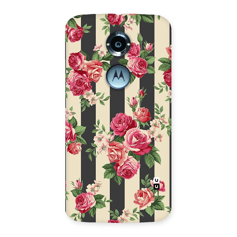 Stripes And Floral Back Case for Moto X 2nd Gen