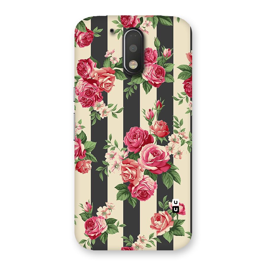 Stripes And Floral Back Case for Motorola Moto G4 Plus