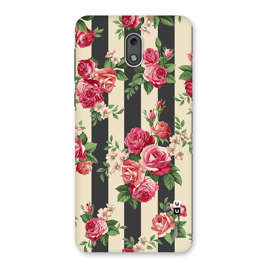 Stripes And Floral Back Case for Nokia 2