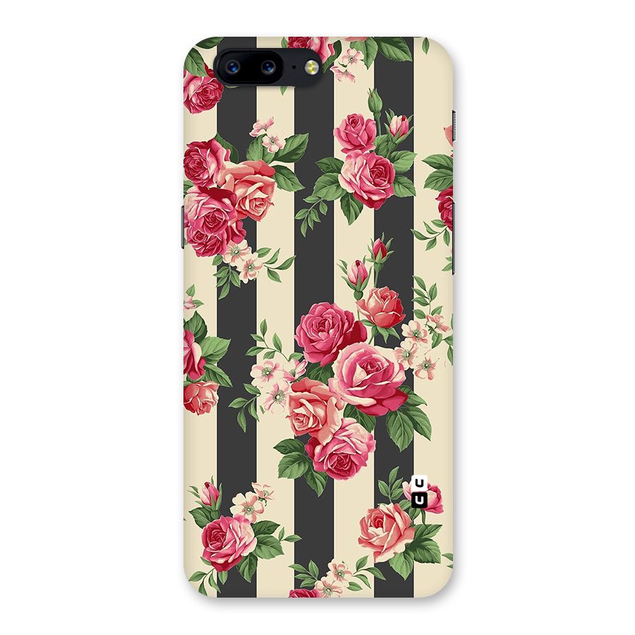 Stripes And Floral Back Case for OnePlus 5