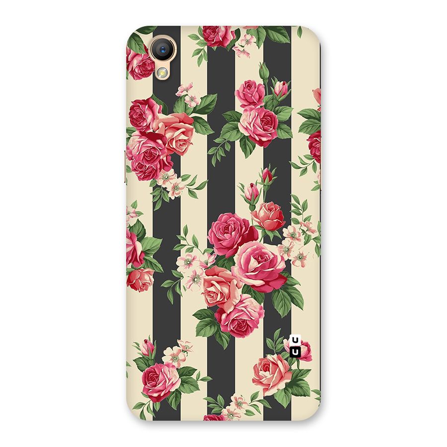Stripes And Floral Back Case for Oppo A37