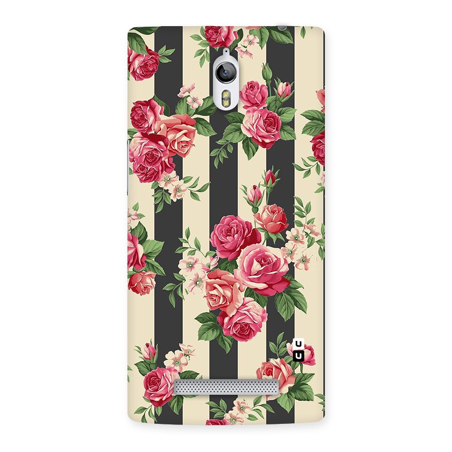 Stripes And Floral Back Case for Oppo Find 7