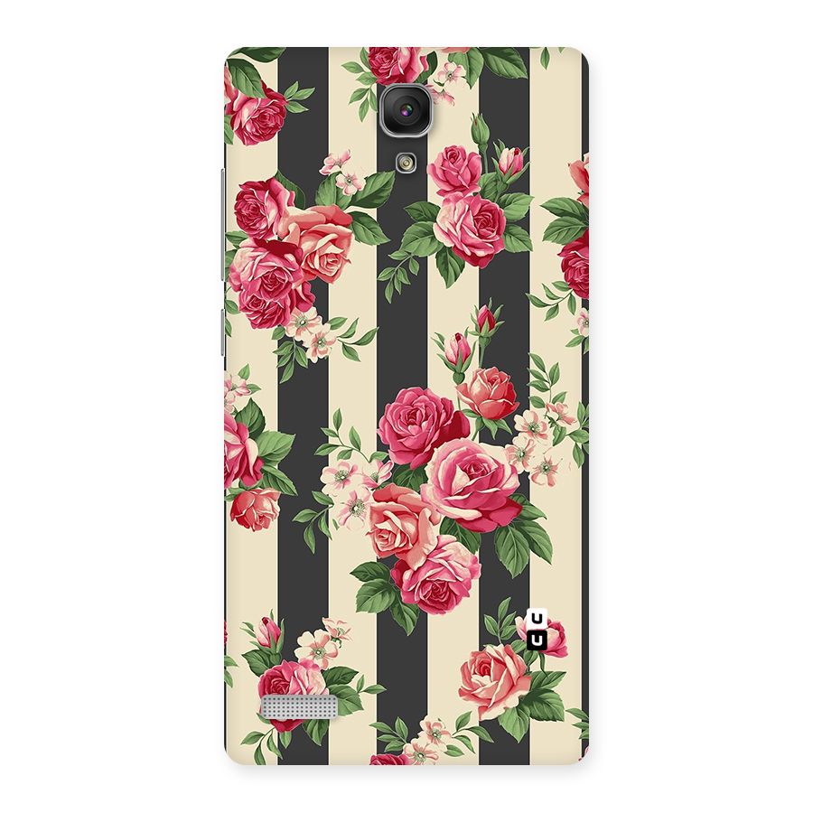 Stripes And Floral Back Case for Redmi Note