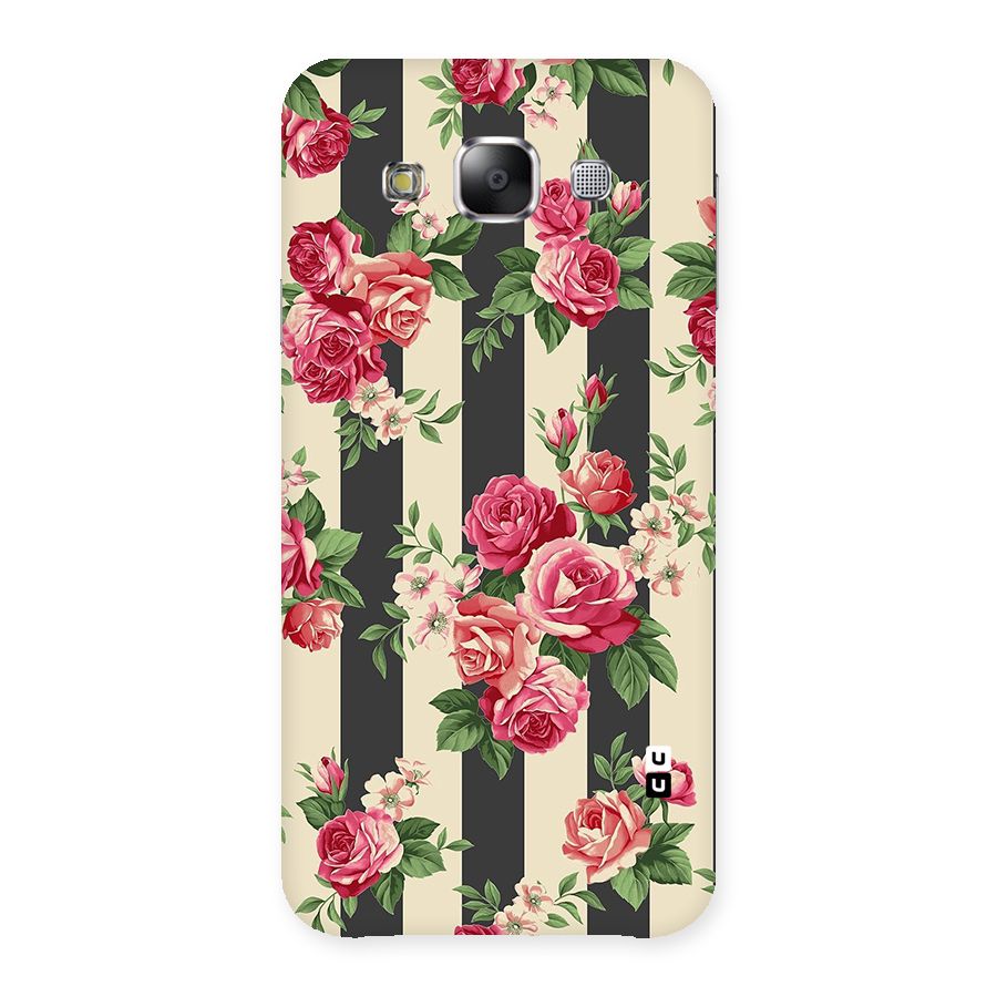 Stripes And Floral Back Case for Samsung Galaxy E5