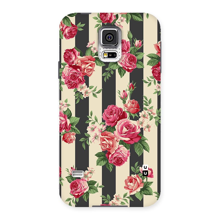 Stripes And Floral Back Case for Samsung Galaxy S5