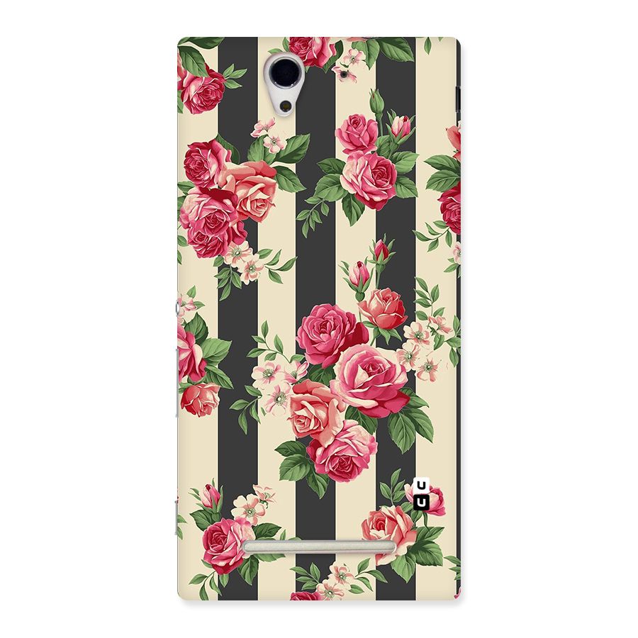 Stripes And Floral Back Case for Sony Xperia C3