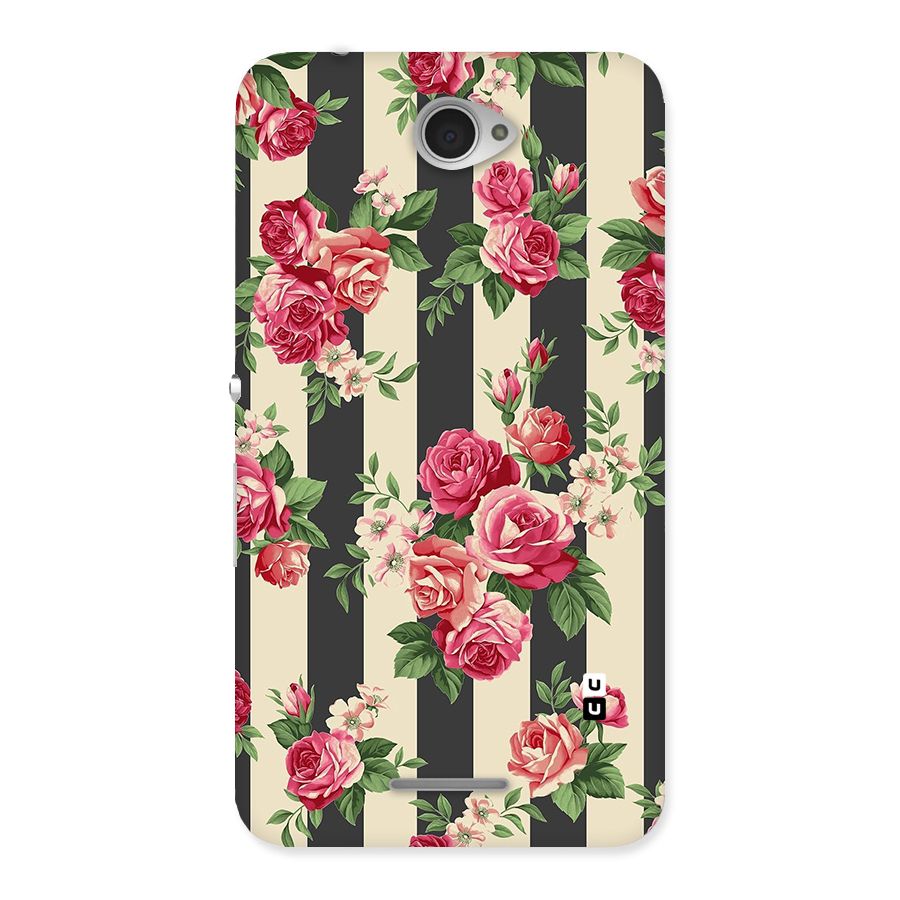 Stripes And Floral Back Case for Sony Xperia E4