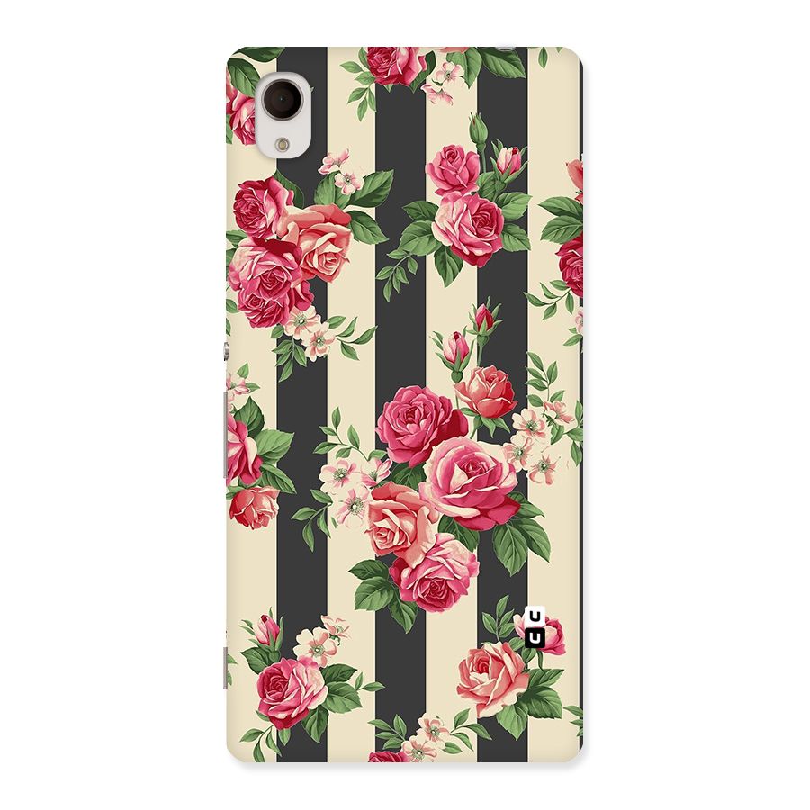 Stripes And Floral Back Case for Sony Xperia M4