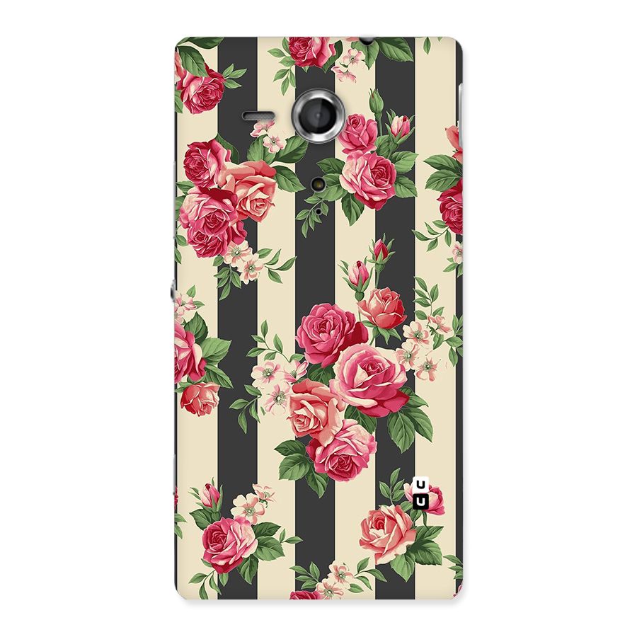 Stripes And Floral Back Case for Sony Xperia SP