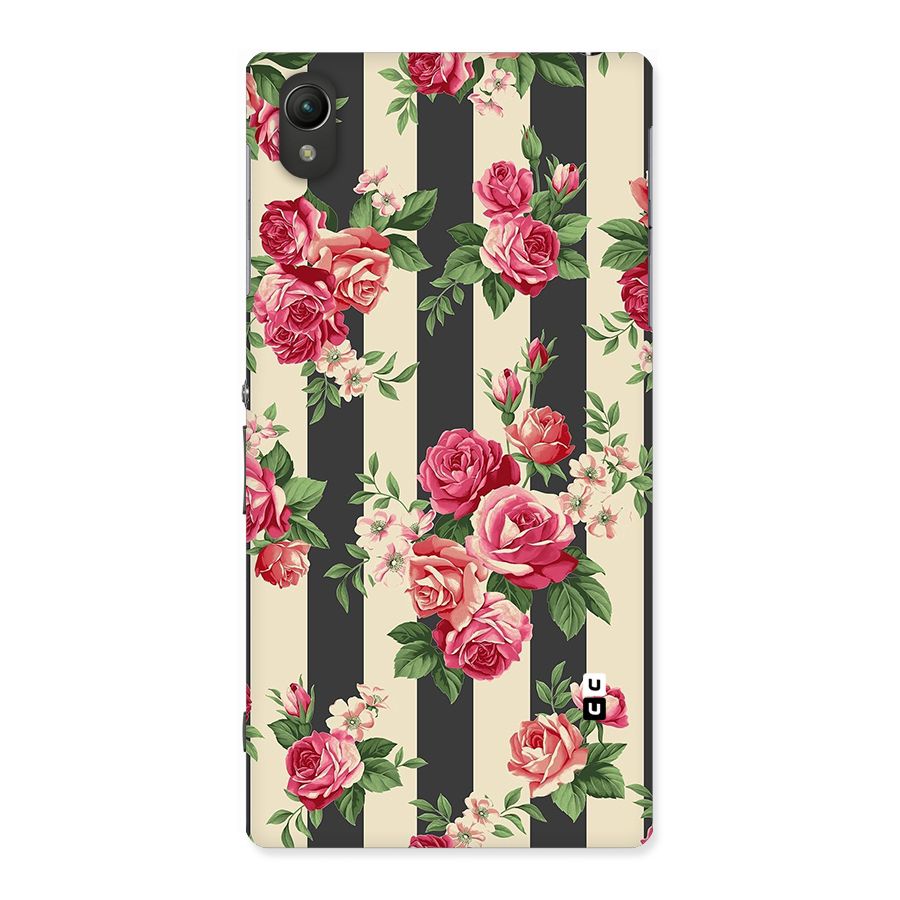 Stripes And Floral Back Case for Sony Xperia Z1