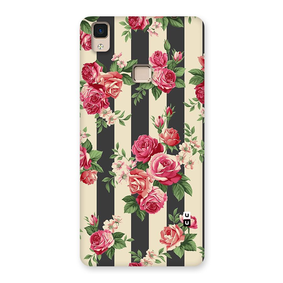 Stripes And Floral Back Case for V3 Max